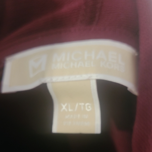 Michael Kors Burgundy Cropped Hoodie with Black Logo - Picture 2 of 5
